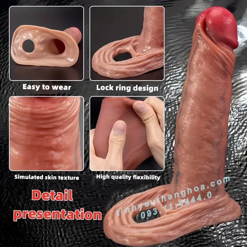 EUREKA Premium Penis Extender Sleeve 16cm Silicone Delay — hình 6