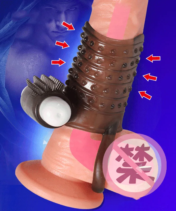 Vibe cockring textured vibrating enhancer thickening condom — Unique Design for Maximum Stimulation
