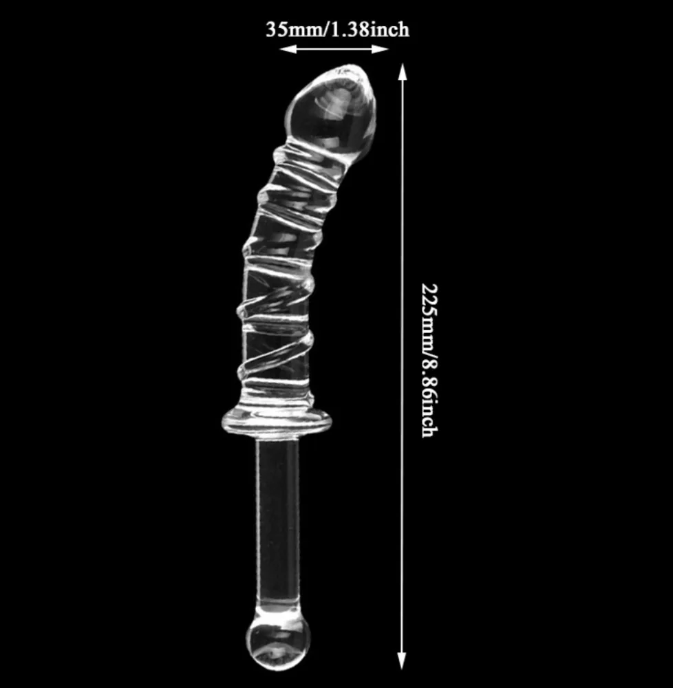 Double-Ended Glass Dildo Handheld Dual Stimulation Sensation — Premium Glass Material & Design
