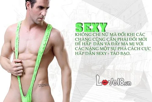 Mens Sexy V-String Underwear Cotton Breathable Blue Freesize — hình 3
