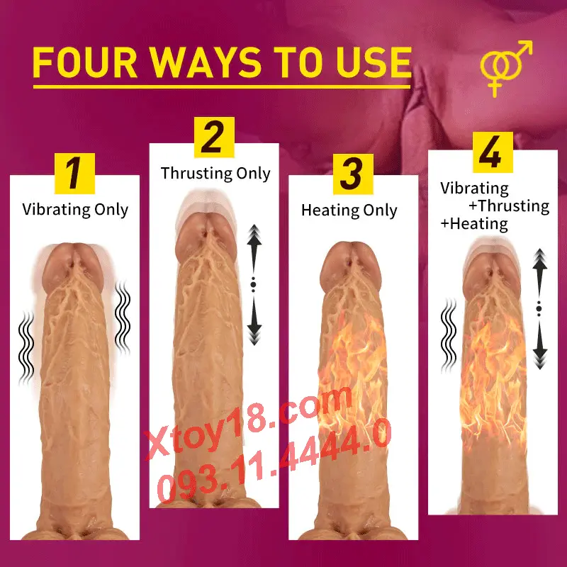 Multifunctional Suction Base Dildo Vibrator Heat Rotate — hình 13