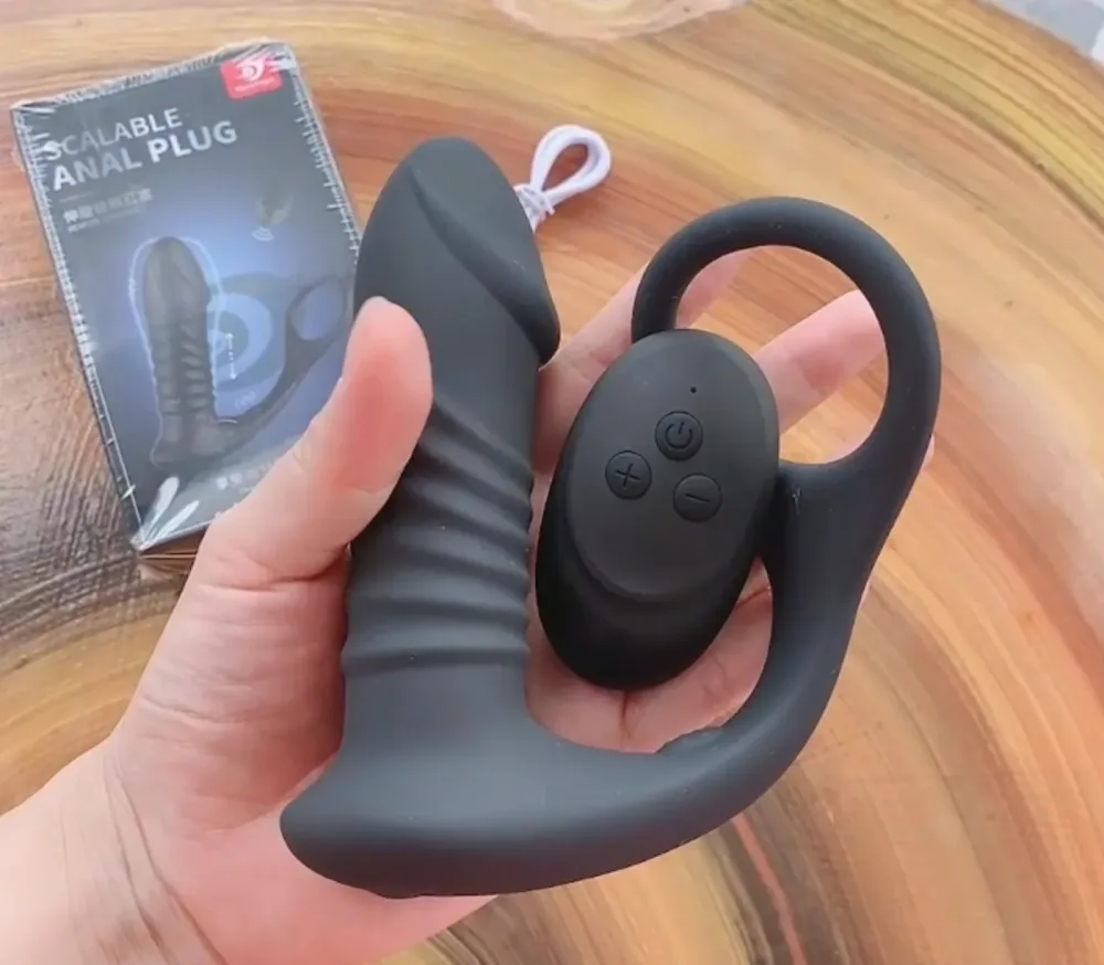 Fighter Anal Stimulator 10 Vibration 3 Thrust Modes — The remote control makes it easy to switch between modes