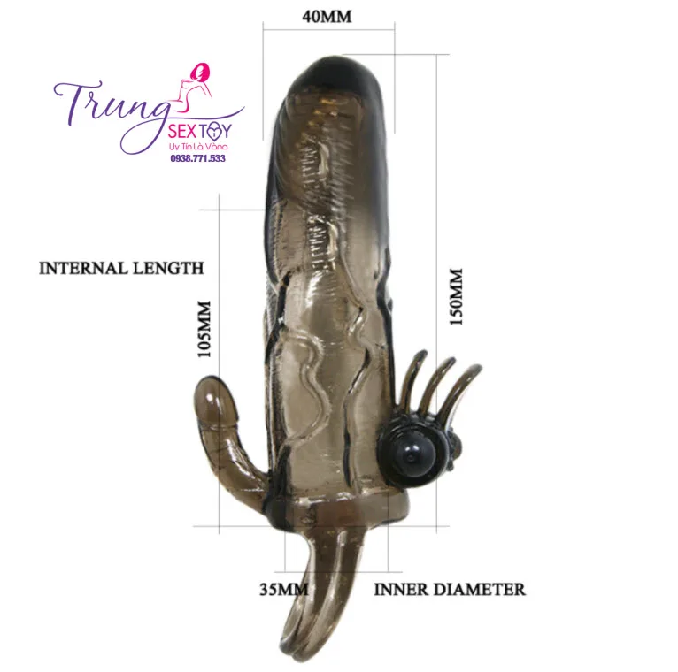 Double Head Vibrating Black Condom Enhance Pleasure — Buy now and experience pleasure like never before!