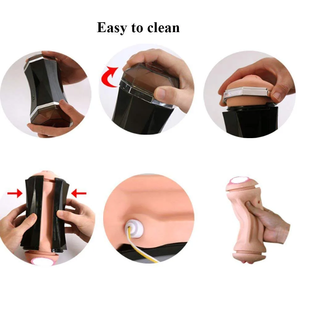 JUAI Dual Head Vibrating Male Masturbator with Sound ABS — hình 8