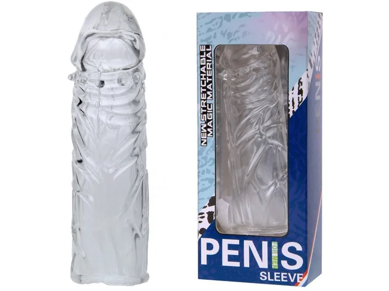 Textured Ribbed Penis Sleeve Condom Prolong Performance — Easy to Use and Maintain