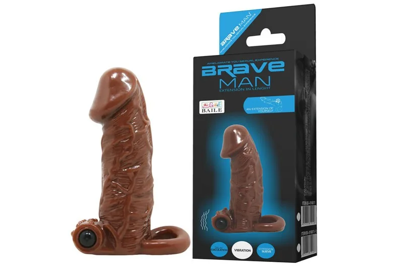 Brave Man Vibration Delay Condom Increase Size Extend — Premium Material and Safe Design