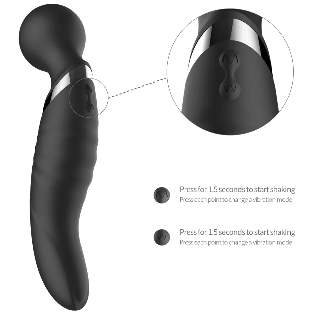 Sexen Dual Head G-Spot Vibrator 10 Speeds Medical Silicone — Convenient Rechargeable Battery & User-Friendly Controls
