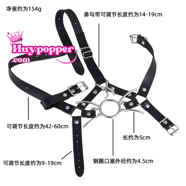 BDSM Mouth Gag with Nose Hook for Ultimate Control Play — hình 2