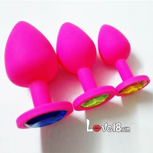 Anal Plug with Gems Love Drop 7cm Small Size — hình 3