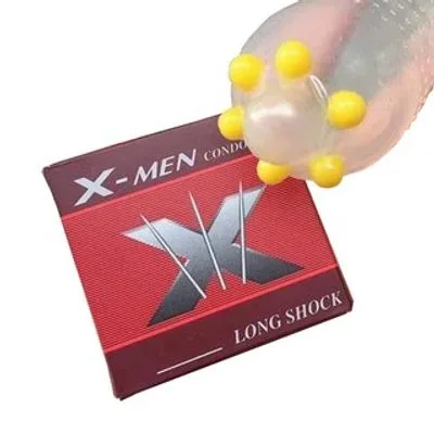 X-Men Long Shock 6 Beads Condom for Prolonged Pleasure & — Advanced Design for Maximum Sensation