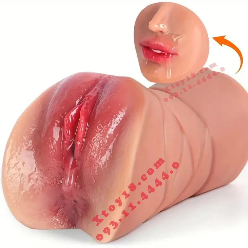 Silicone Dual Masturbation Tool Mouth and Pussy Realistic — hình 8