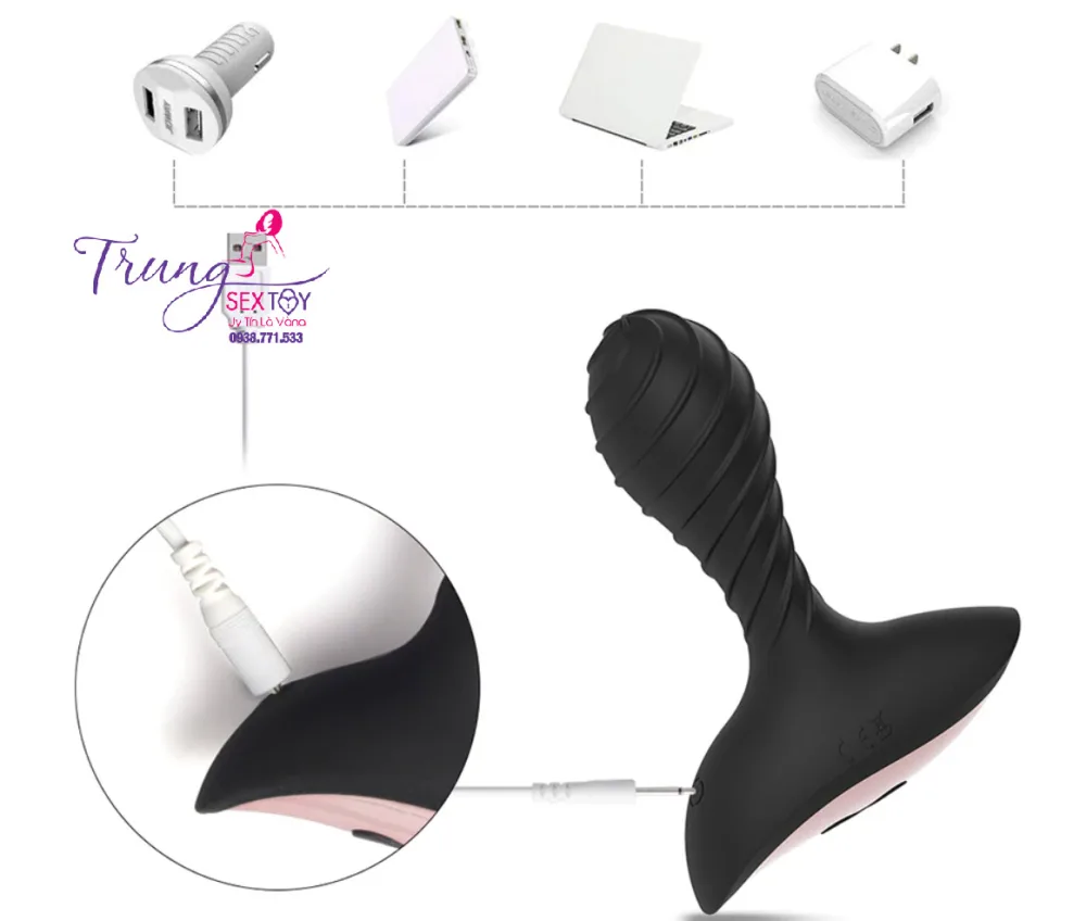 USB Rechargeable Silent Remote Prostate Massager Black — hình 6