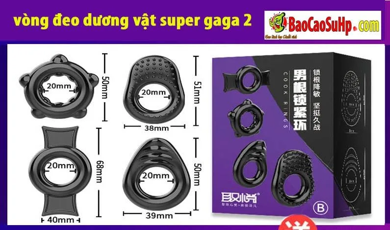Super Gaga Set of 3 Penis Enhancing Sleeves for Men — hình 4