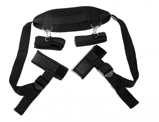 Black BDSM Strap-on Harness Durable Comfort Fit — Its smooth finish and padded straps ensure it stays