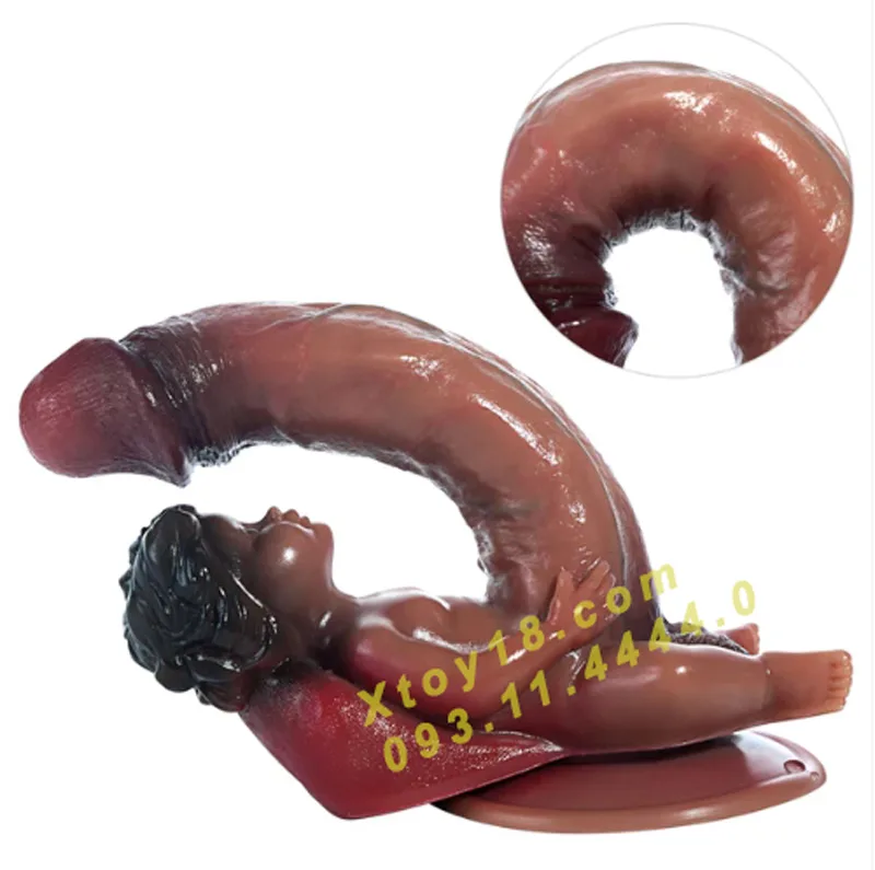 Ultra Soft Medical Silicone Suction Base Realistic Dildo — hình 4