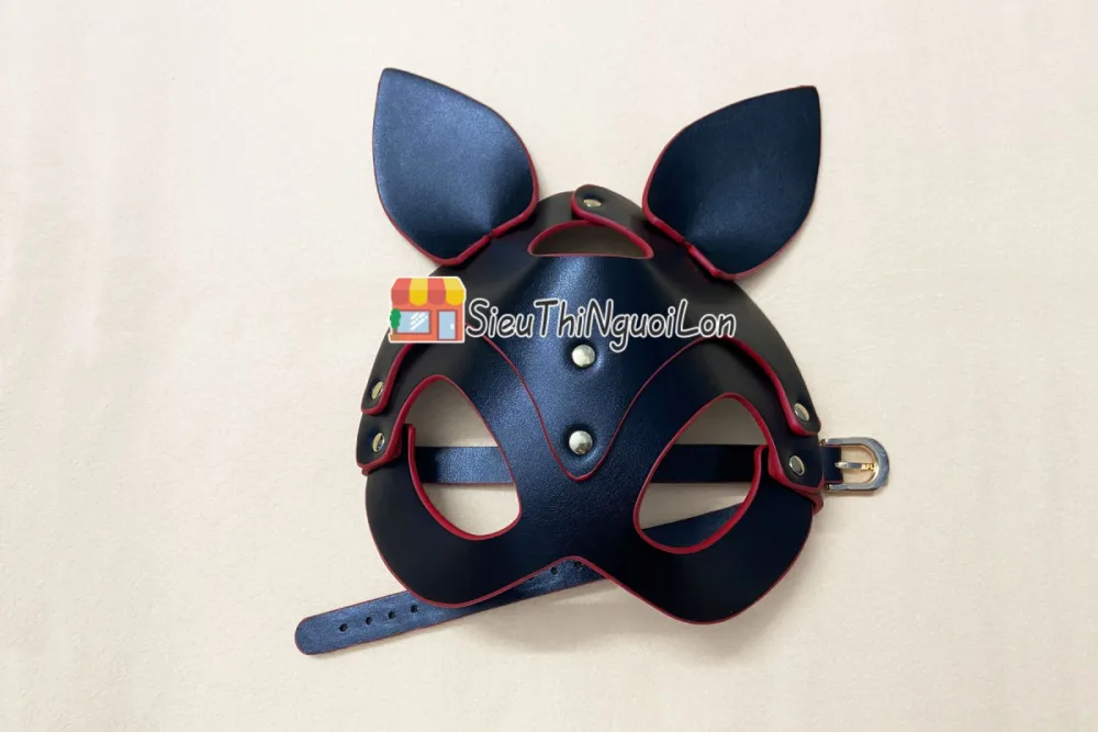 Foxy Fetish BDSM Fox Mask Leather Steel — hình 2