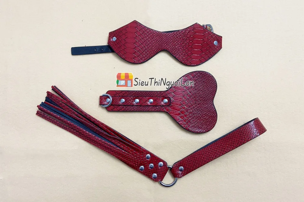 Red Vein 10-Piece BDSM Leather & Stainless Steel Set — Versatile and Adjustable for Maximum Satisfaction