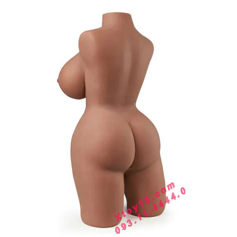 3D Half Body Lesbian Sex Doll Brown Silicone Soft Realistic — hình 5
