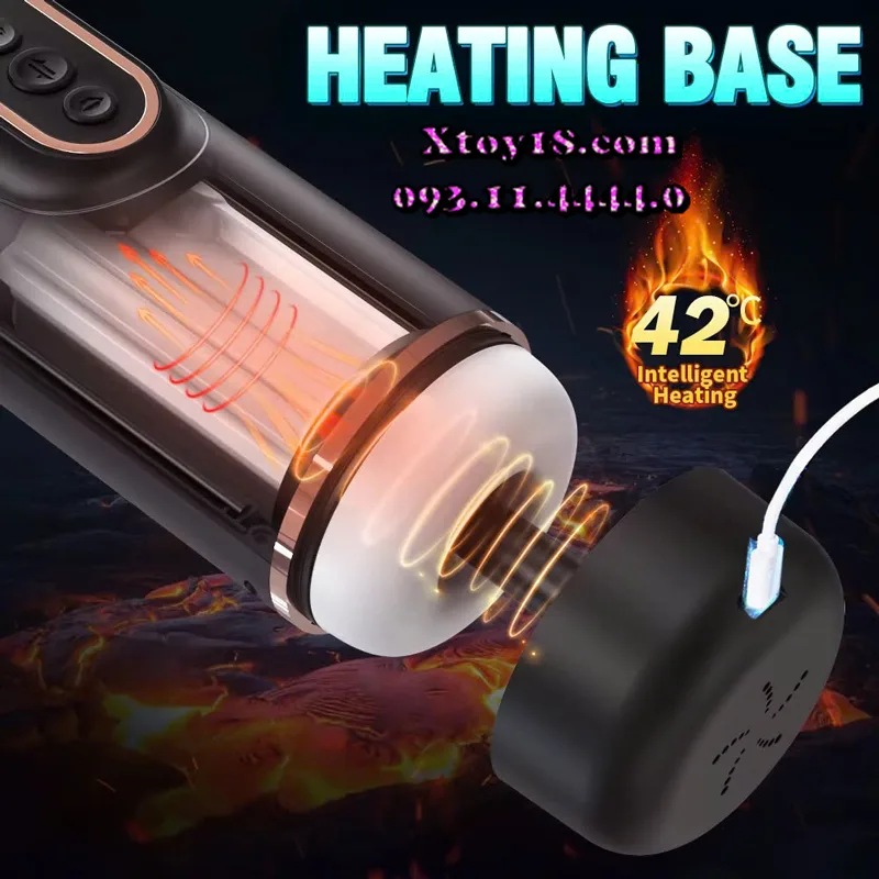 Doris automatic thrusting vibrating heated suction male — hình 6
