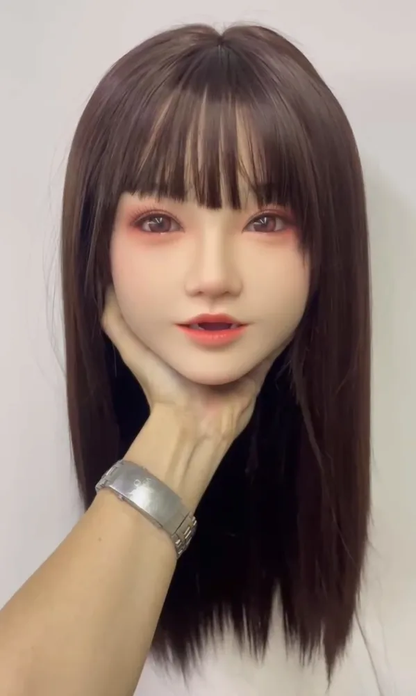 KY65 Silicone Hair Implant Tongue Mouth Realistic Head