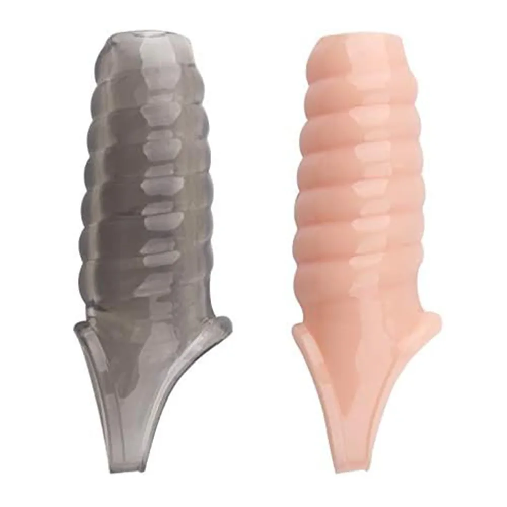 Anti-Slip Middle Ringed Penis Condom Enhance Duration — Designed to boost penis size and delay ejaculation, this