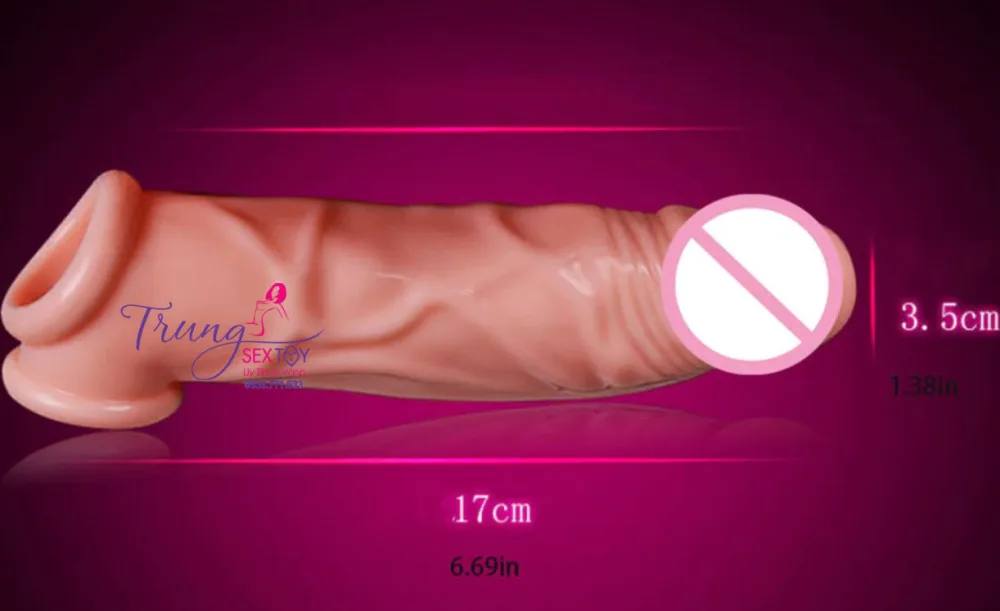 Silicone Penis Enlargement Delay Condom Double Layer Lasting — Easy to Use and Perfect Fit