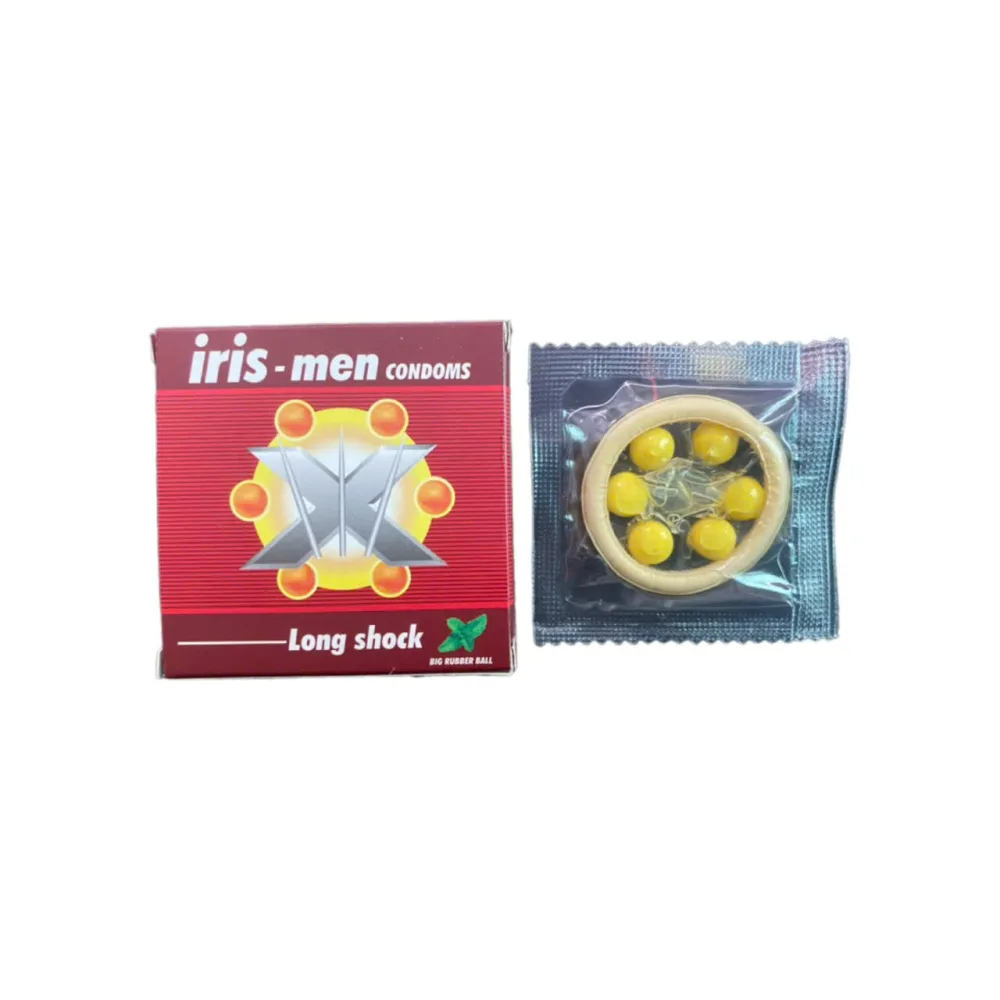 Iris Men 6 Large Beaded Condom 10-Pack Enhanced Sensation — Unique Design for Intense Sensation