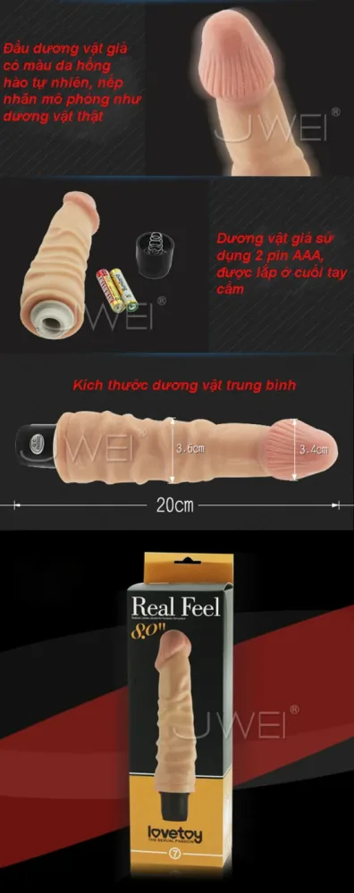 Real Feel Silicone Vibrator 20cm Flexible Soft Female — hình 3