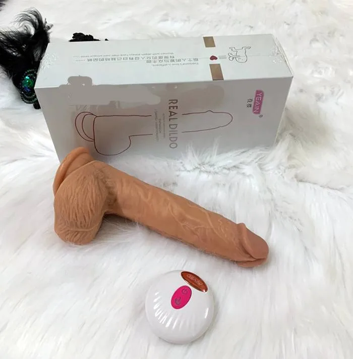 Soft Silicone Heated Thrusting Dildo Remote Control — hình 4