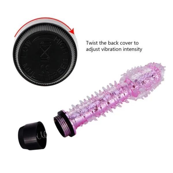 Soft Textured Vibrating Dildo ABS Silicone Male Masturbator — hình 4