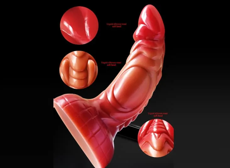 QianAi Silicone Realistic Textured Suction Dildo Japanese — hình 4