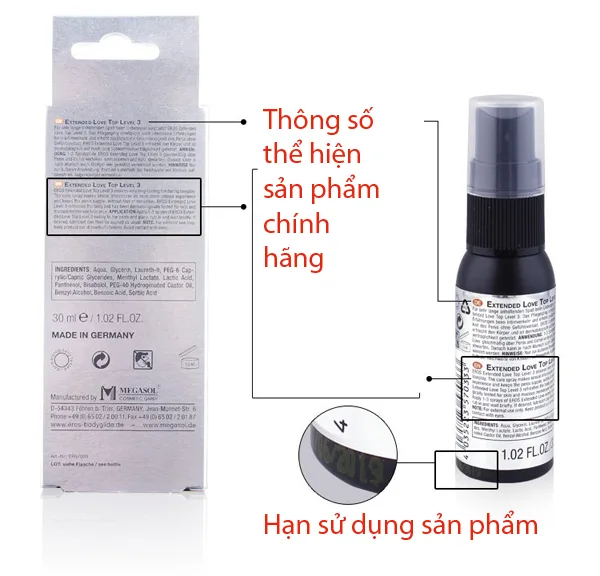 Eros 3 Top Level German Delay Spray Prolongs Performance — Authentic and Trusted by Users