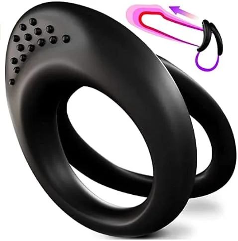 Black Spiked Vibrating Penis Ring Extend Lasting Pleasure — hình 6