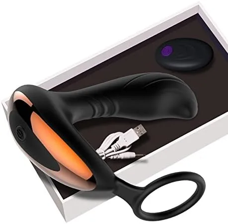 Prostate vibrating massager with cock ring USB rechargeable — hình 10