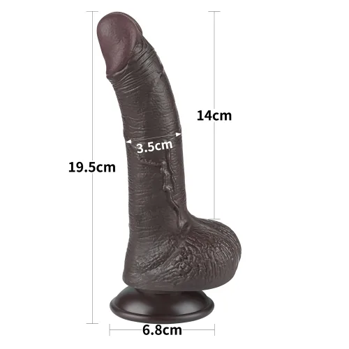 Black Wall Mount Realistic Silicone Suction Dildo 7inch — hình 4