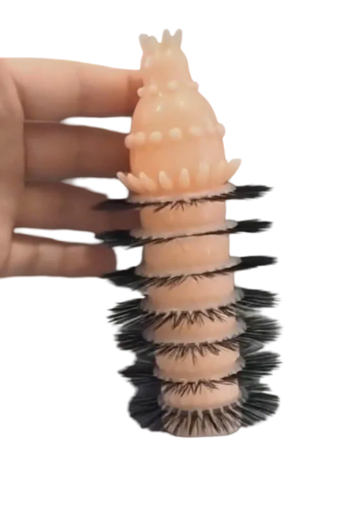Sheep Wool Textured Spiked Dildo Condom for Maximum Thrill