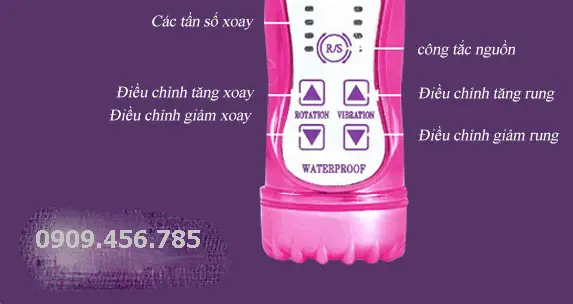 Multi-function Vibrator Rotate Thrust Silicone Pink Women — hình 3