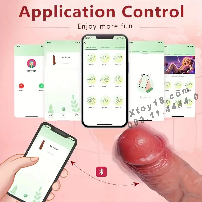 EUREKA Rechargeable Remote-Controlled Vibrating Dildo — hình 3