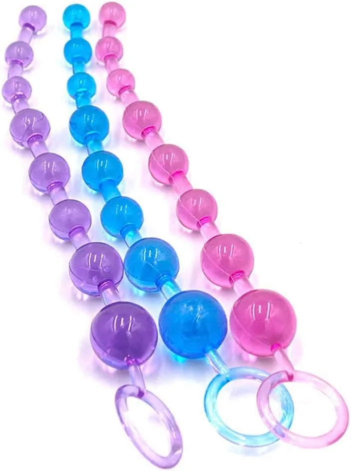 Anal Bead Toy Silicone Medical Grade Black Blue Pink Purple — Get yours today and discover a new level of pleasure!