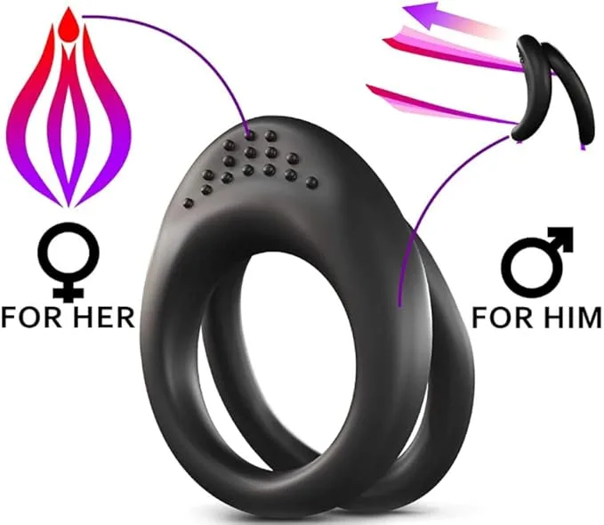 Black Spiked Vibrating Penis Ring Extend Lasting Pleasure — hình 4