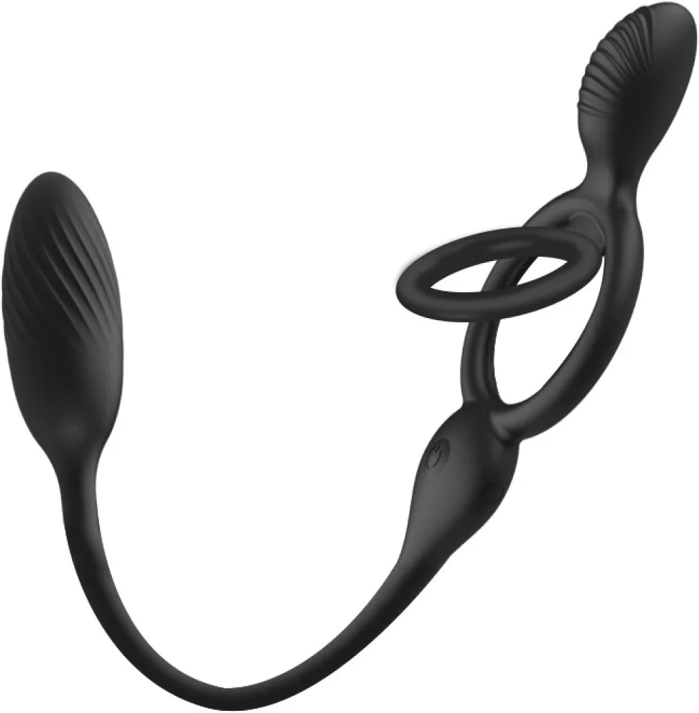 USB Rechargeable Silicone Penis Ring with Remote Anus — hình 5
