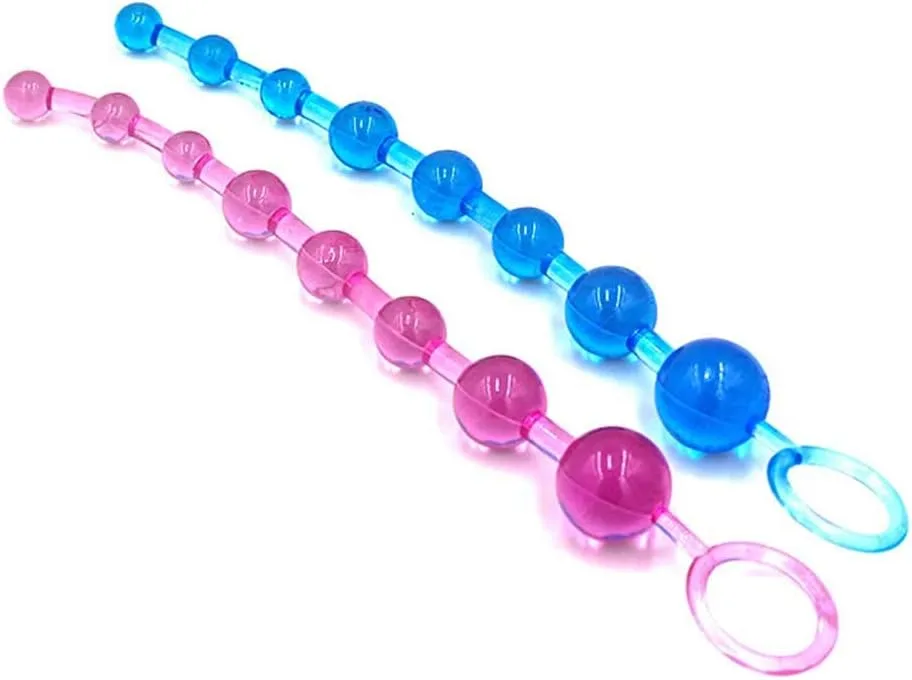 Anal Bead Toy Silicone Medical Grade Black Blue Pink Purple — hình 7