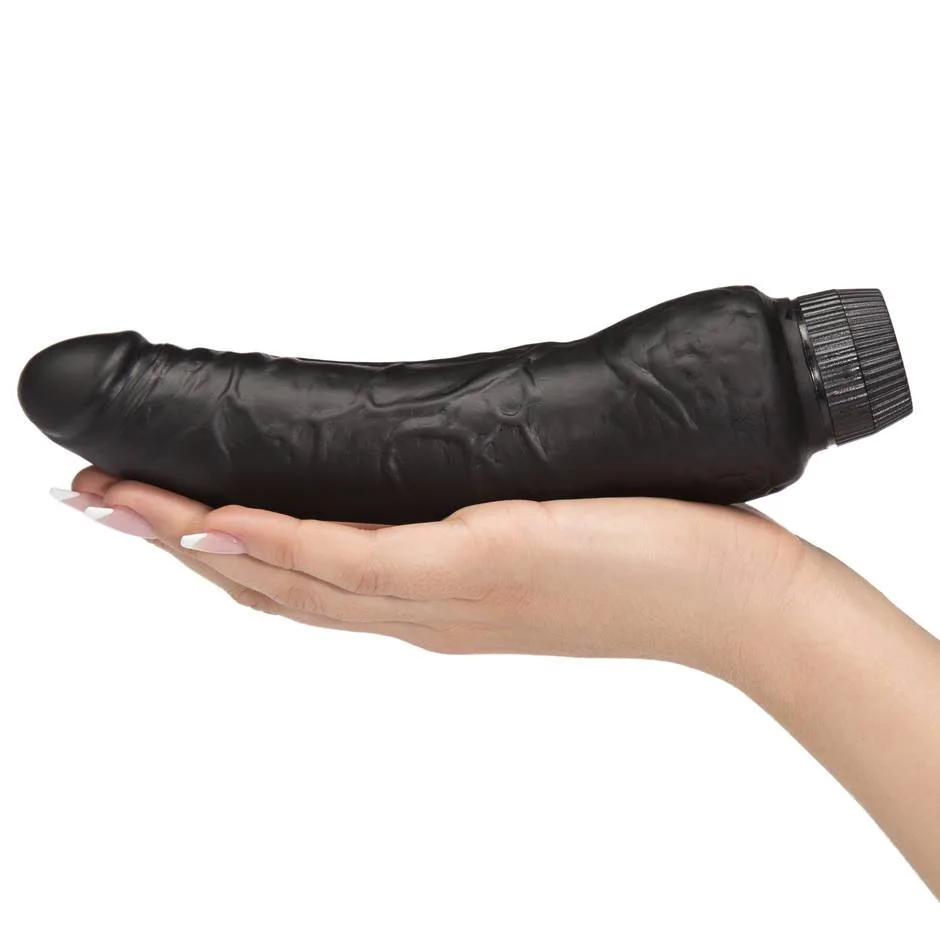 DV01X Soft African Black Silicone Vibrating Dildo — DV01X African Black Silicone Dildo – Silky Smooth