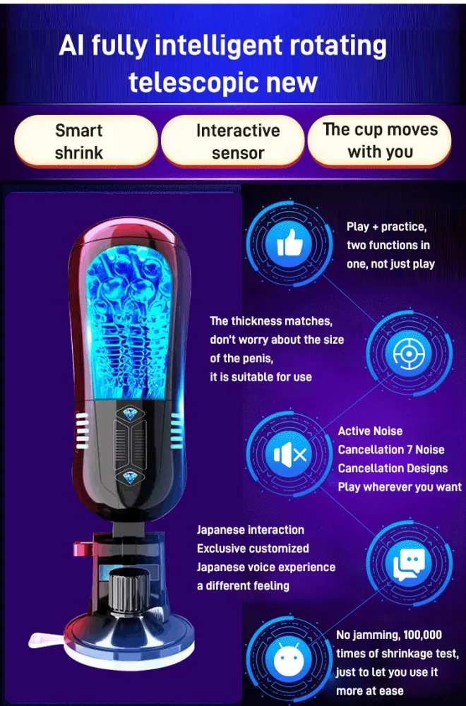 XIAI Premium Masturbator Vibrate Heat Voice Toy — hình 7