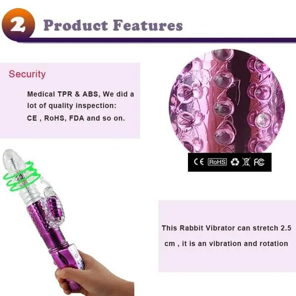 DV15B multifunctional vibrating rotating dildo automatic — hình 4