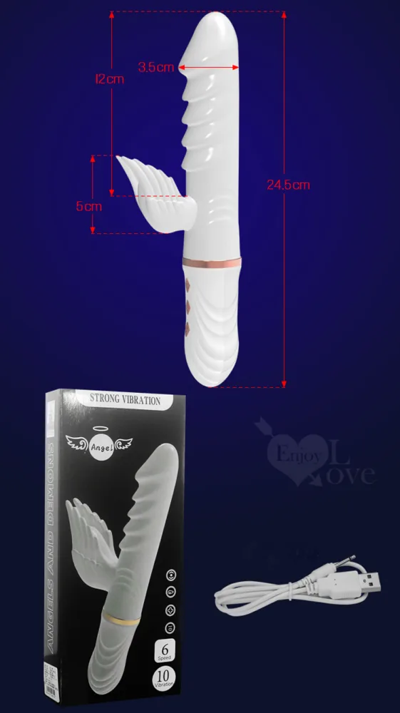 Angel’s Feather Multi-Function Silicone Vibrate Heat Rotate — hình 21