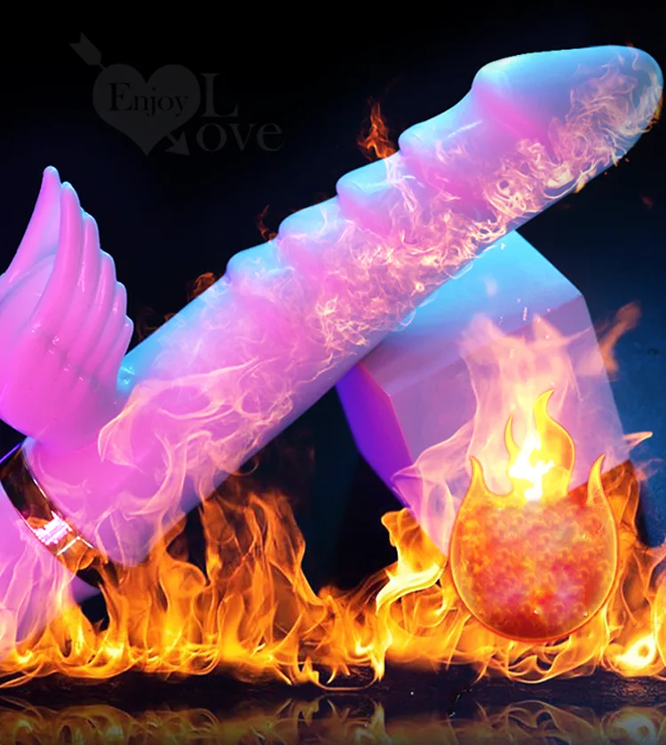Angel’s Feather Multi-Function Silicone Vibrate Heat Rotate — Realistic Warming Function