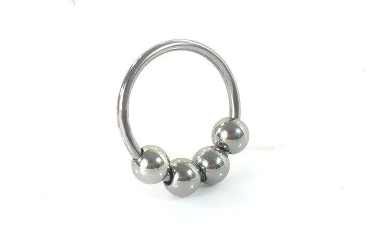DC70Q Stainless Steel 4-Bead Penis Ring for Enhanced — hình 4