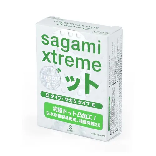 Sagami Xtreme Dots Japanese Ribbed & Dotted Condom — Premium Design for Maximum Sensation