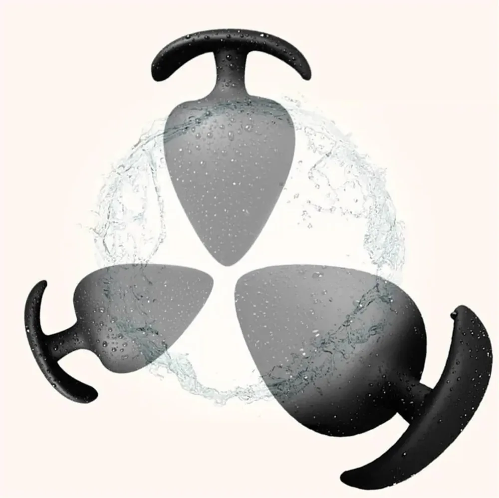 Large Silicone Anal Plug Safe Comfortable Handle Grip — hình 3